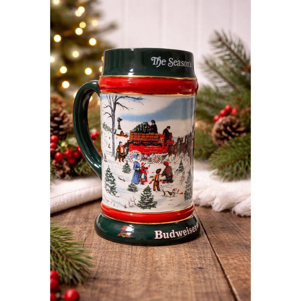 7" 1991 Budweiser Holiday Beer Stein Clydesdales “The Season’s Best”...